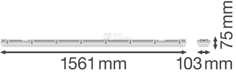 Obrázek produktu  Zářivka LEDVANCE Damp Proof 150cm IP65 G13 pro dvě LED trubice T8 2