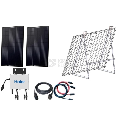Fotovoltaický balkonový systém Haier V2.0 800/600W včetně panelů 2x 410Wp HMK1P-800D-FB