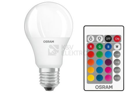Obrázek produktu LED žárovka E27 OSRAM STAR+ CL A 9W (60W) s dálkovým ovladačem RGBW (teplá bílá 2700K) stmívatelná 0